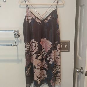 Grey floral slip dress